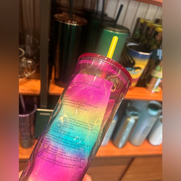 Starbucks Rainbow Mottled Rippled Texture Iridescent Glass Tumbler Cup 2024 NWT - Picture 16 of 16